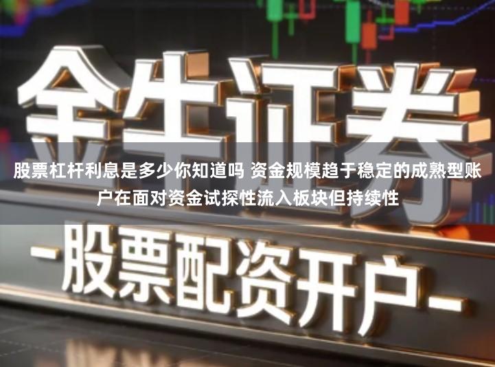 股票杠杆利息是多少你知道吗 资金规模趋于稳定的成熟型账户在面对资金试探性流入板块但持续性